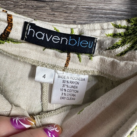 Haven Bleu Palm Tree Print Cropped Pants - Picture 6 of 8